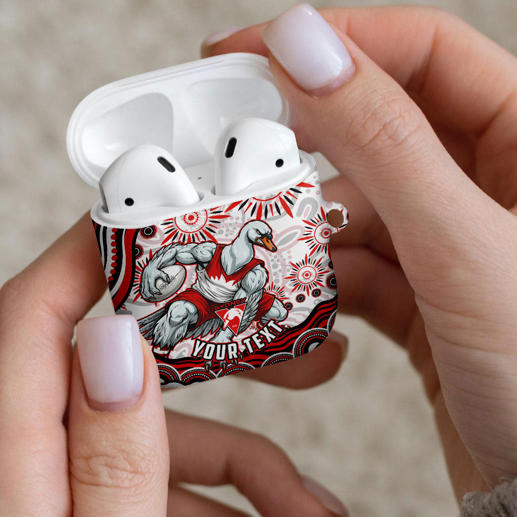 Personalized Sydney Swans Football Mascot AirPods Case Aboriginal Dot Art - Dreamtime Football Mascot