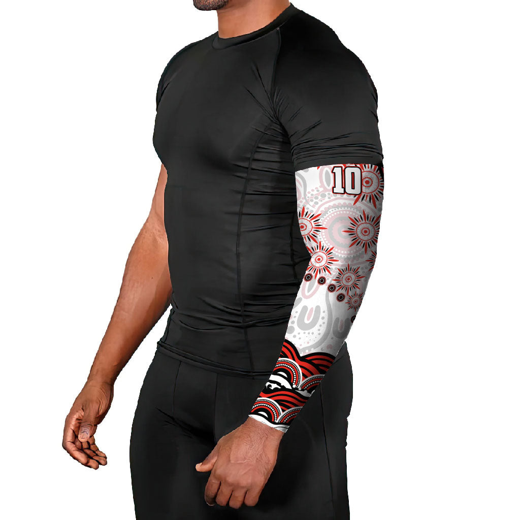 Personalized Sydney Swans Football Mascot Arm Sleeves Aboriginal Dot Art - Dreamtime Football Mascot