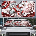 Personalized Sydney Swans Football Mascot Auto Sun Shade Aboriginal Dot Art - Dreamtime Football Mascot