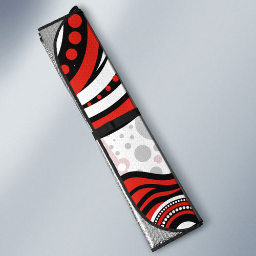 Personalized Sydney Swans Football Mascot Auto Sun Shade Aboriginal Dot Art - Dreamtime Football Mascot