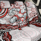 Personalized Sydney Swans Football Mascot Back Car Seat Cover Aboriginal Dot Art - Dreamtime Football Mascot