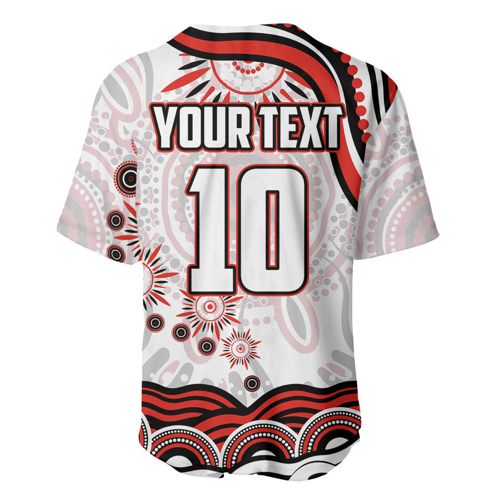 Personalized Sydney Swans Football Mascot Baseball Jersey Aboriginal Dot Art - Dreamtime Football Mascot