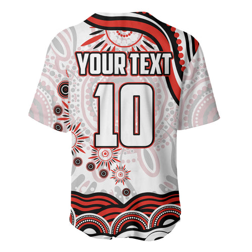 Personalized Sydney Swans Football Mascot Baseball Jersey Aboriginal Dot Art - Dreamtime Football Mascot