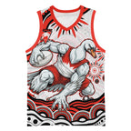 Personalized Sydney Swans Football Mascot Basketball Jersey Aboriginal Dot Art - Dreamtime Football Mascot