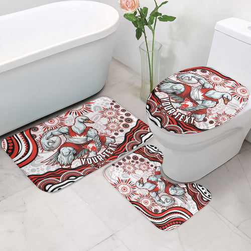 Personalized Sydney Swans Football Mascot Bathroom Set Aboriginal Dot Art - Dreamtime Football Mascot