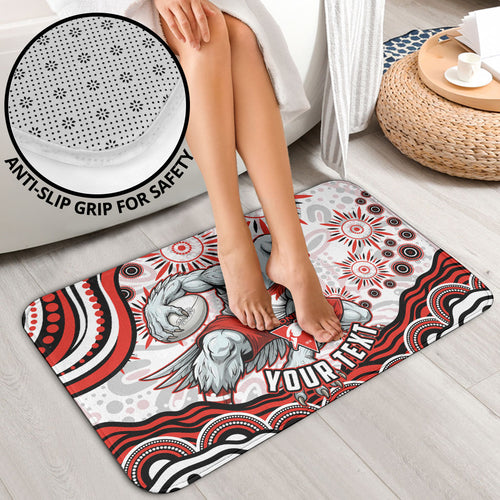 Personalized Sydney Swans Football Mascot Bathroom Set Aboriginal Dot Art - Dreamtime Football Mascot