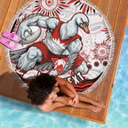 Personalized Sydney Swans Football Mascot Beach Blanket Aboriginal Dot Art - Dreamtime Football Mascot