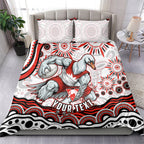 Personalized Sydney Swans Football Mascot Bedding Set Aboriginal Dot Art - Dreamtime Football Mascot