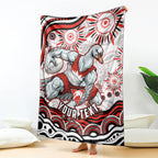 Personalized Sydney Swans Football Mascot Blanket Aboriginal Dot Art - Dreamtime Football Mascot