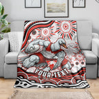 Personalized Sydney Swans Football Mascot Blanket Aboriginal Dot Art - Dreamtime Football Mascot