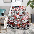 Personalized Sydney Swans Football Mascot Blanket Aboriginal Dot Art - Dreamtime Football Mascot