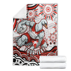 Personalized Sydney Swans Football Mascot Blanket Aboriginal Dot Art - Dreamtime Football Mascot