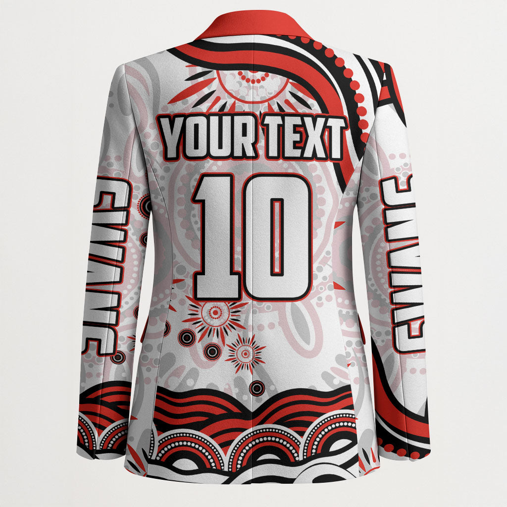 Personalized Sydney Swans Football Mascot Blazer Aboriginal Dot Art - Dreamtime Football Mascot