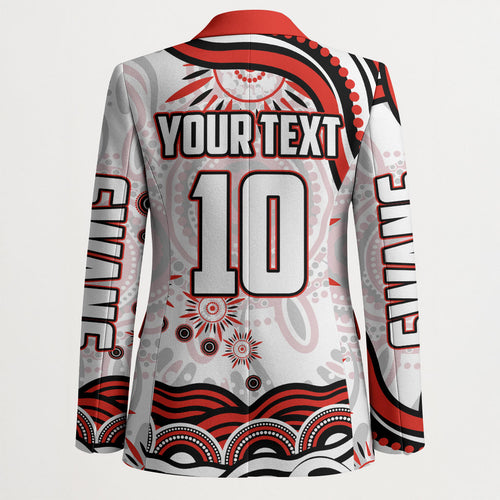 Personalized Sydney Swans Football Mascot Blazer Aboriginal Dot Art - Dreamtime Football Mascot