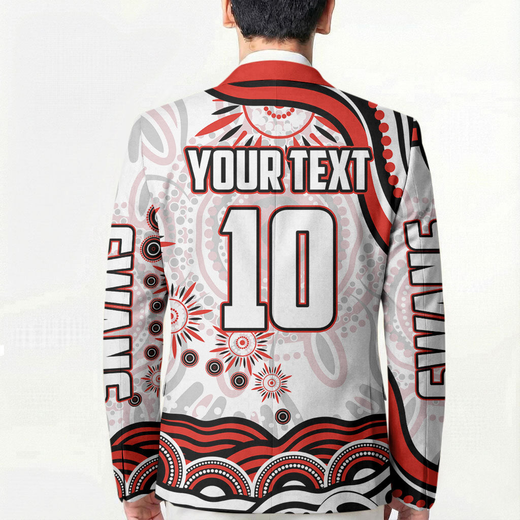 Personalized Sydney Swans Football Mascot Blazer Aboriginal Dot Art - Dreamtime Football Mascot