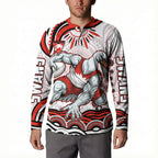 Personalized Sydney Swans Football Mascot Button Sweatshirt Aboriginal Dot Art - Dreamtime Football Mascot