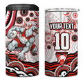 Personalized Sydney Swans Football Mascot 4 in 1 Can Cooler Tumbler Aboriginal Dot Art - Dreamtime Football Mascot