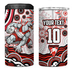 Personalized Sydney Swans Football Mascot 4 in 1 Can Cooler Tumbler Aboriginal Dot Art - Dreamtime Football Mascot