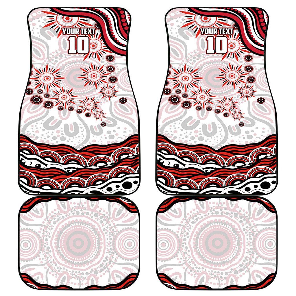 Personalized Sydney Swans Football Mascot Car Mats Aboriginal Dot Art - Dreamtime Football Mascot