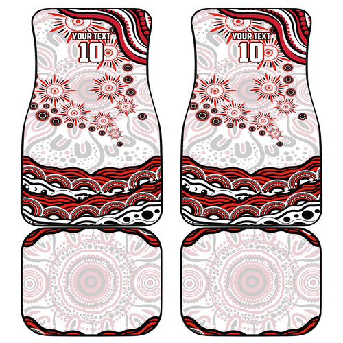 Personalized Sydney Swans Football Mascot Car Mats Aboriginal Dot Art - Dreamtime Football Mascot