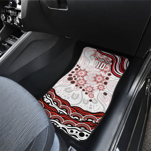 Personalized Sydney Swans Football Mascot Car Mats Aboriginal Dot Art - Dreamtime Football Mascot