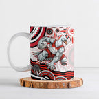 Personalized Sydney Swans Football Mascot Ceramic Mug Aboriginal Dot Art - Dreamtime Football Mascot