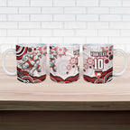 Personalized Sydney Swans Football Mascot Ceramic Mug Aboriginal Dot Art - Dreamtime Football Mascot