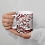Personalized Sydney Swans Football Mascot Ceramic Mug Aboriginal Dot Art - Dreamtime Football Mascot