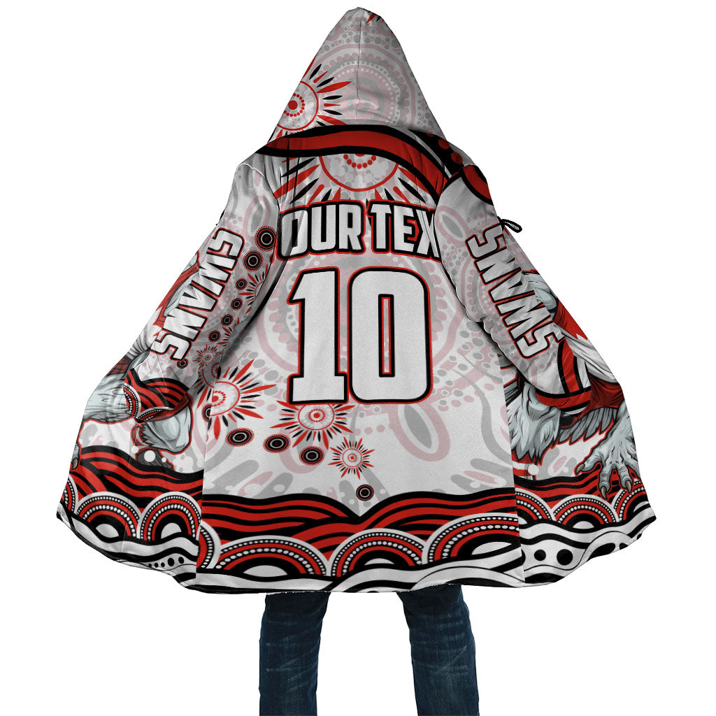 Personalized Sydney Swans Football Mascot Cloak Aboriginal Dot Art - Dreamtime Football Mascot