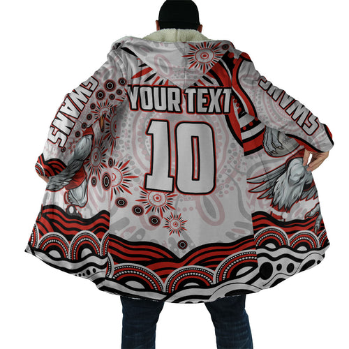 Personalized Sydney Swans Football Mascot Cloak Aboriginal Dot Art - Dreamtime Football Mascot