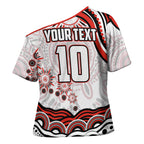 Personalized Sydney Swans Football Mascot Cross Shoulder Shirt Aboriginal Dot Art - Dreamtime Football Mascot