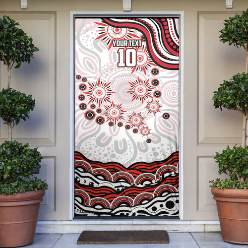 Personalized Sydney Swans Football Mascot Door Cover Aboriginal Dot Art - Dreamtime Football Mascot