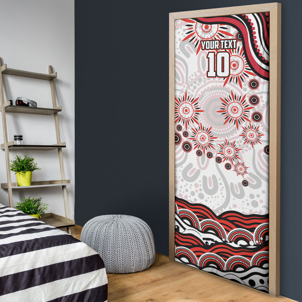 Personalized Sydney Swans Football Mascot Door Cover Aboriginal Dot Art - Dreamtime Football Mascot