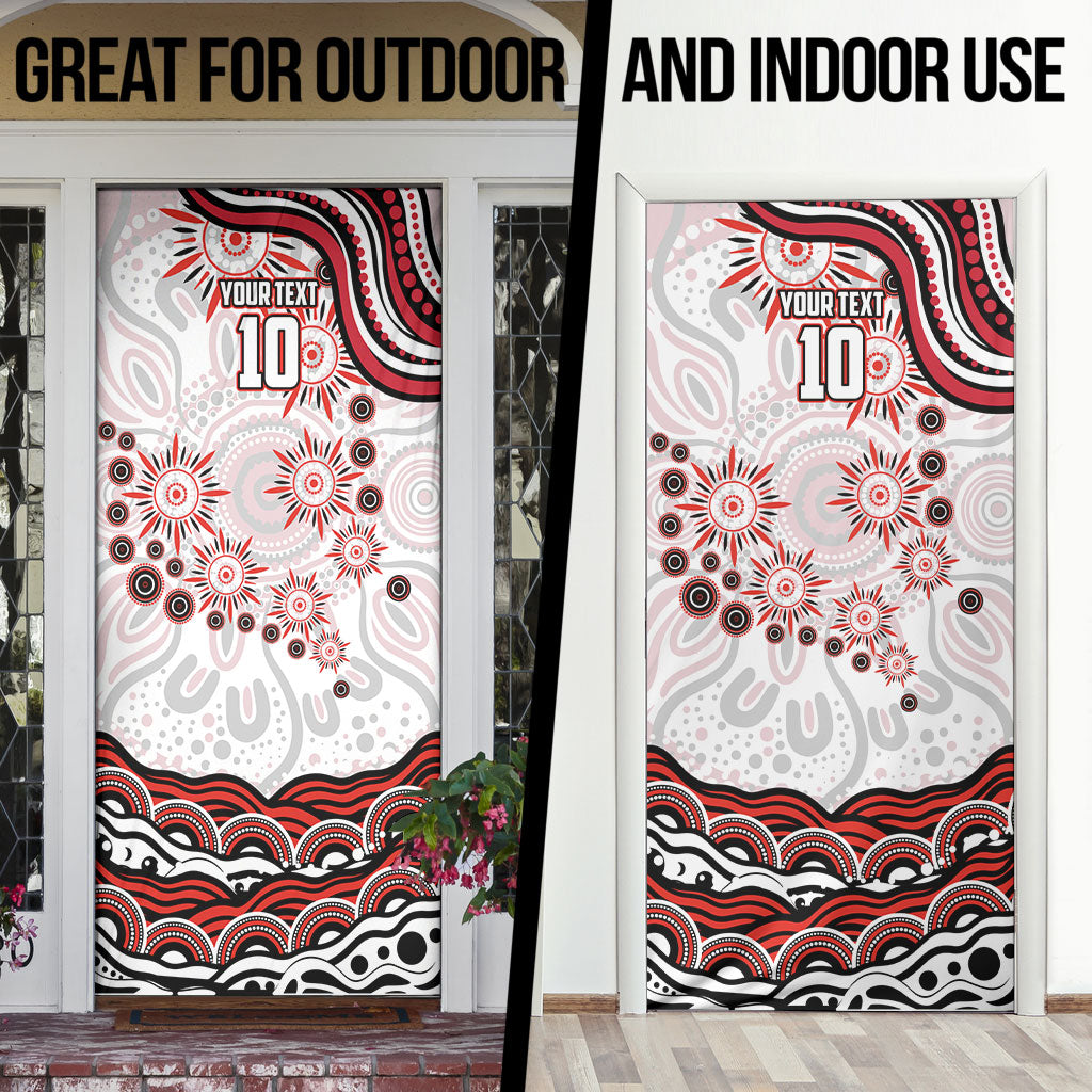 Personalized Sydney Swans Football Mascot Door Cover Aboriginal Dot Art - Dreamtime Football Mascot