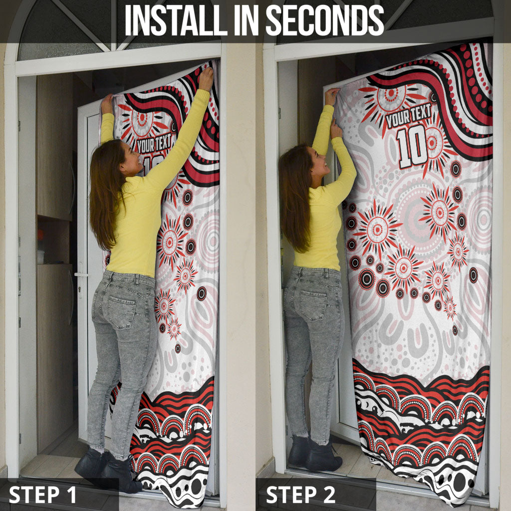 Personalized Sydney Swans Football Mascot Door Cover Aboriginal Dot Art - Dreamtime Football Mascot