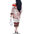 Personalized Sydney Swans Football Mascot Family Matching Off The Shoulder Long Sleeve Dress and Hawaiian Shirt Aboriginal Dot Art - Dreamtime Football Mascot