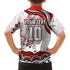Personalized Sydney Swans Football Mascot Family Matching Puletasi and Hawaiian Shirt Aboriginal Dot Art - Dreamtime Football Mascot