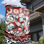 Personalized Sydney Swans Football Mascot Garden Flag Aboriginal Dot Art - Dreamtime Football Mascot