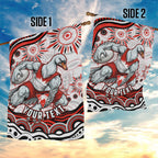 Personalized Sydney Swans Football Mascot Garden Flag Aboriginal Dot Art - Dreamtime Football Mascot