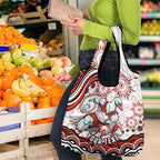 Personalized Sydney Swans Football Mascot Grocery Bag Aboriginal Dot Art - Dreamtime Football Mascot