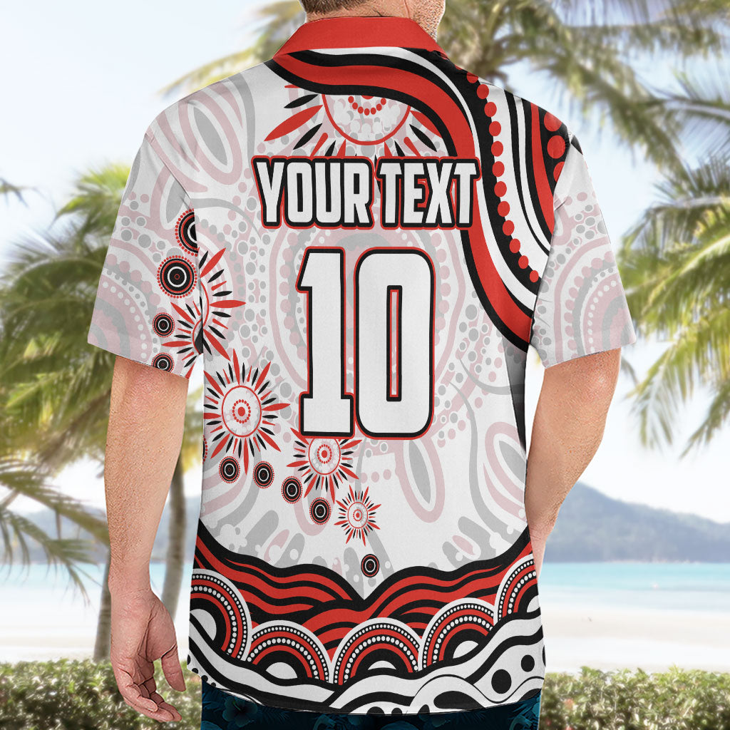 Personalized Sydney Swans Football Mascot Hawaiian Shirt Aboriginal Dot Art - Dreamtime Football Mascot