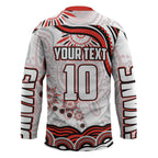 Personalized Sydney Swans Football Mascot Hockey Jersey Aboriginal Dot Art - Dreamtime Football Mascot