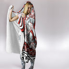 Personalized Sydney Swans Football Mascot Hooded Blanket Aboriginal Dot Art - Dreamtime Football Mascot