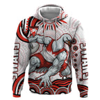 Personalized Sydney Swans Football Mascot Hoodie Aboriginal Dot Art - Dreamtime Football Mascot