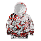 Personalized Sydney Swans Football Mascot Kid Hoodie Aboriginal Dot Art - Dreamtime Football Mascot
