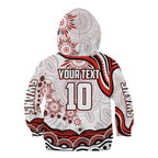 Personalized Sydney Swans Football Mascot Kid Hoodie Aboriginal Dot Art - Dreamtime Football Mascot