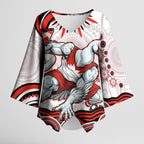 Personalized Sydney Swans Football Mascot Kimono Sleeve Blouse Aboriginal Dot Art - Dreamtime Football Mascot
