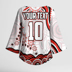 Personalized Sydney Swans Football Mascot Kimono Sleeve Blouse Aboriginal Dot Art - Dreamtime Football Mascot