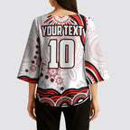 Personalized Sydney Swans Football Mascot Kimono Sleeve Blouse Aboriginal Dot Art - Dreamtime Football Mascot