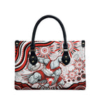 Personalized Sydney Swans Football Mascot Leather Bag Aboriginal Dot Art - Dreamtime Football Mascot